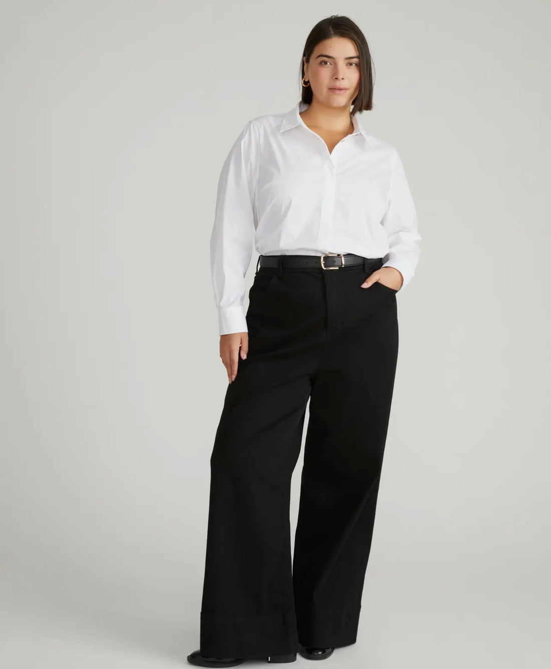 Elbe Stretch Poplin Shirt Classic Fit-White - The Shoppes at Coldwater