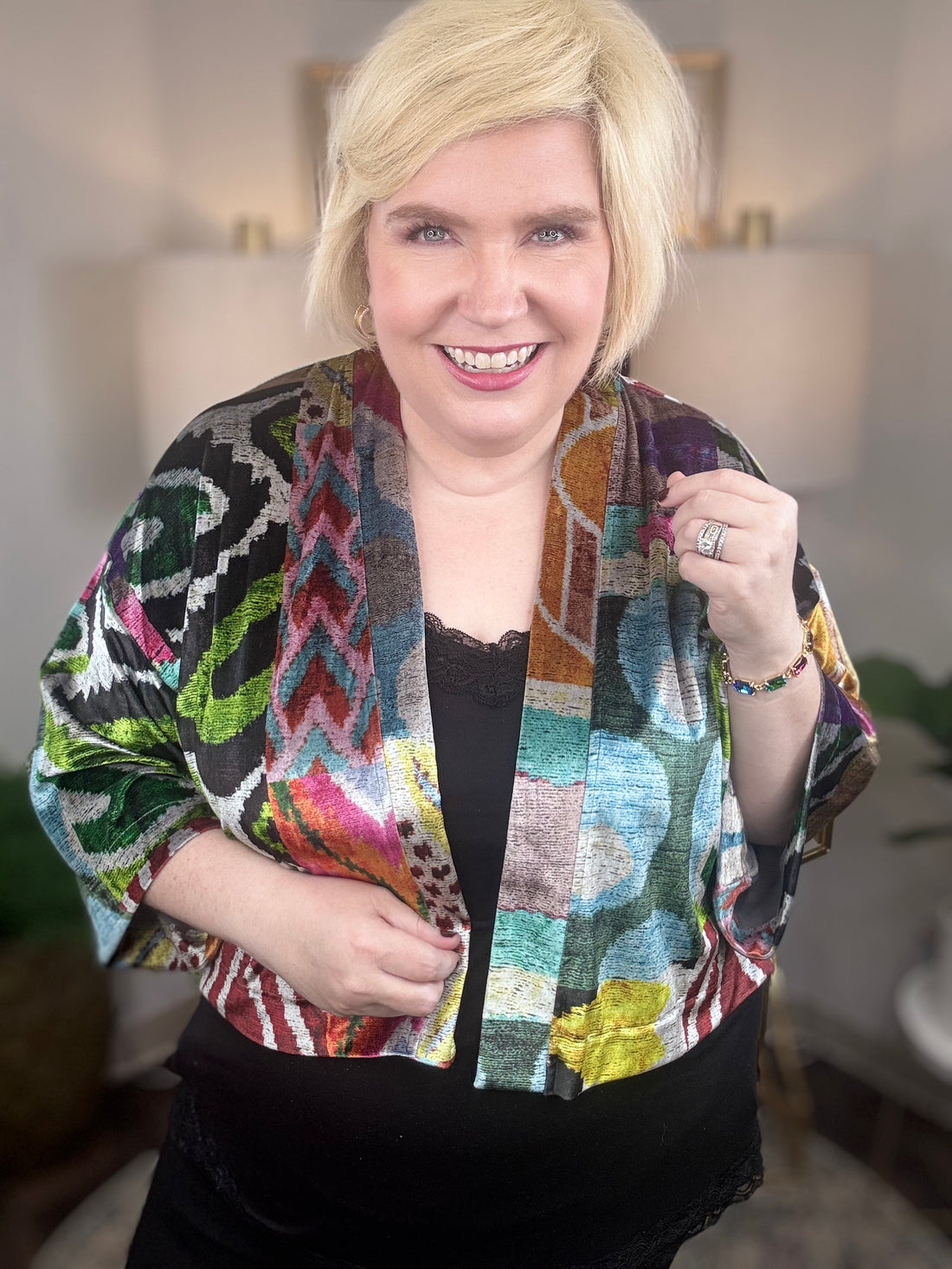 Shannon Passero | Effie Velvet Topper-Nomad Print