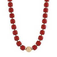 Red Faceted Beaded Necklace - The Shoppes at Coldwater