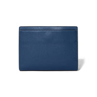 Blue leather wallet on a white background