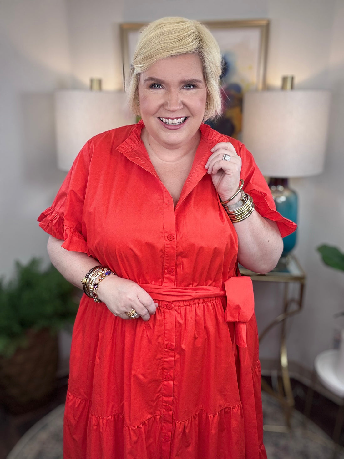 Lady In Red Curvy Dress
