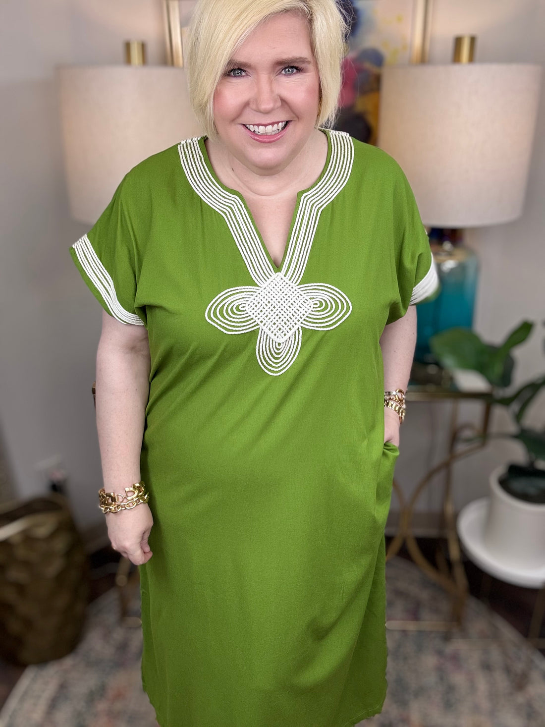 Second To None Dress-Green - The Shoppes at Coldwater