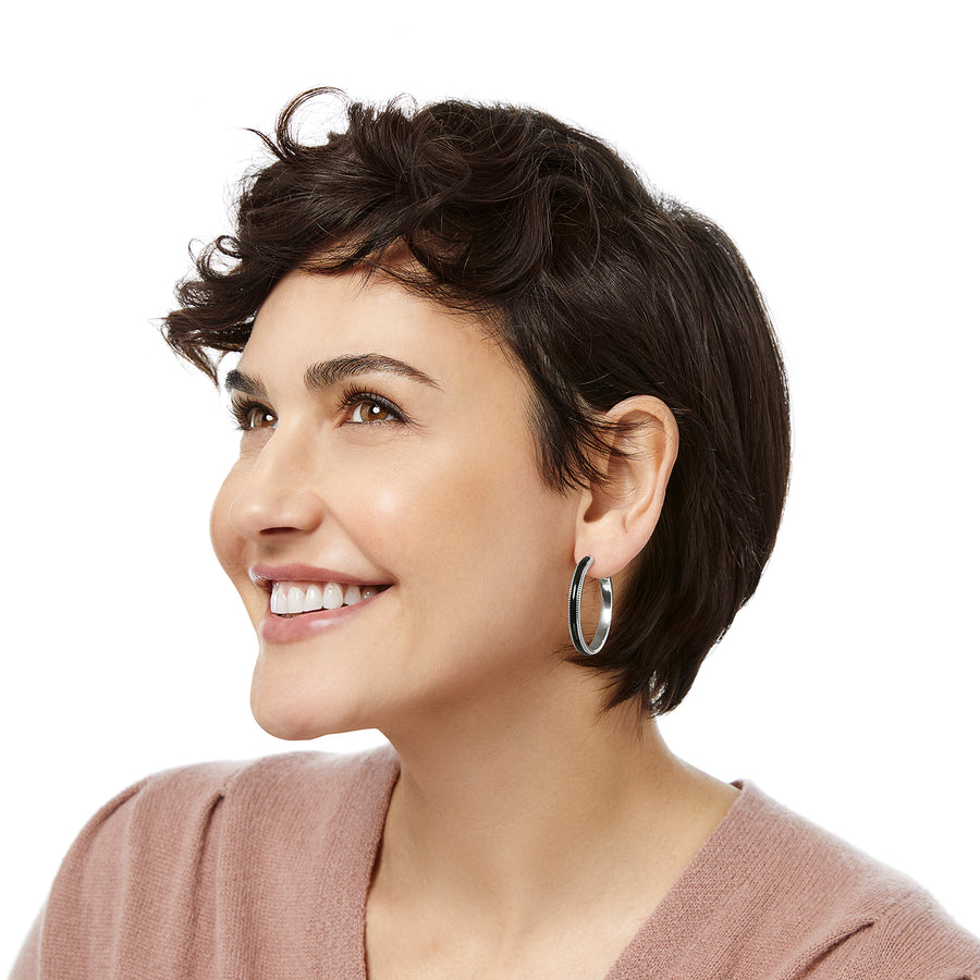 Brighton | Interlok Noir Heirlom Hoop Earrings