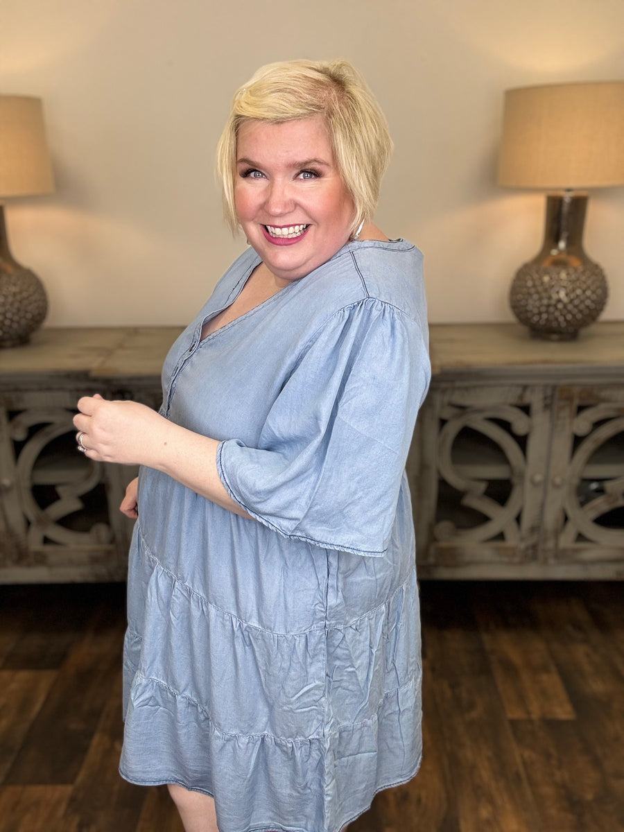 Just A Matter Of Time Curvy Tunic Dress