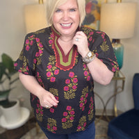 Night Bloom Curvy Top