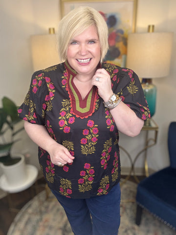 Night Bloom Curvy Top