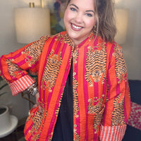 Quilted Jacket-Pink Tiger