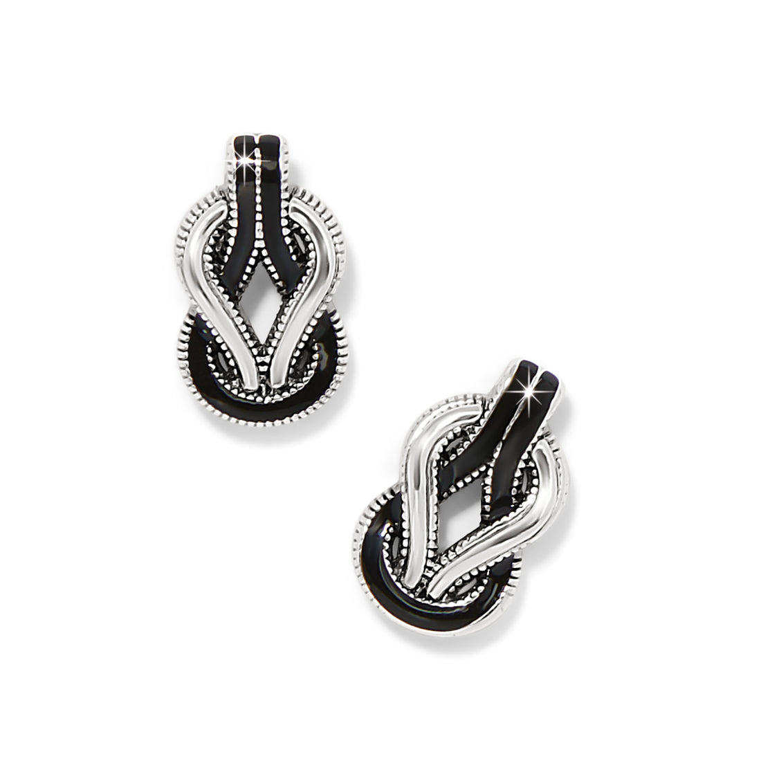 Brighton | Interlok Harmony Post Earrings-Black/Silver