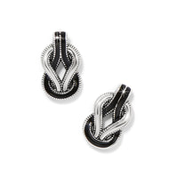 Brighton | Interlok Harmony Post Earrings-Black/Silver