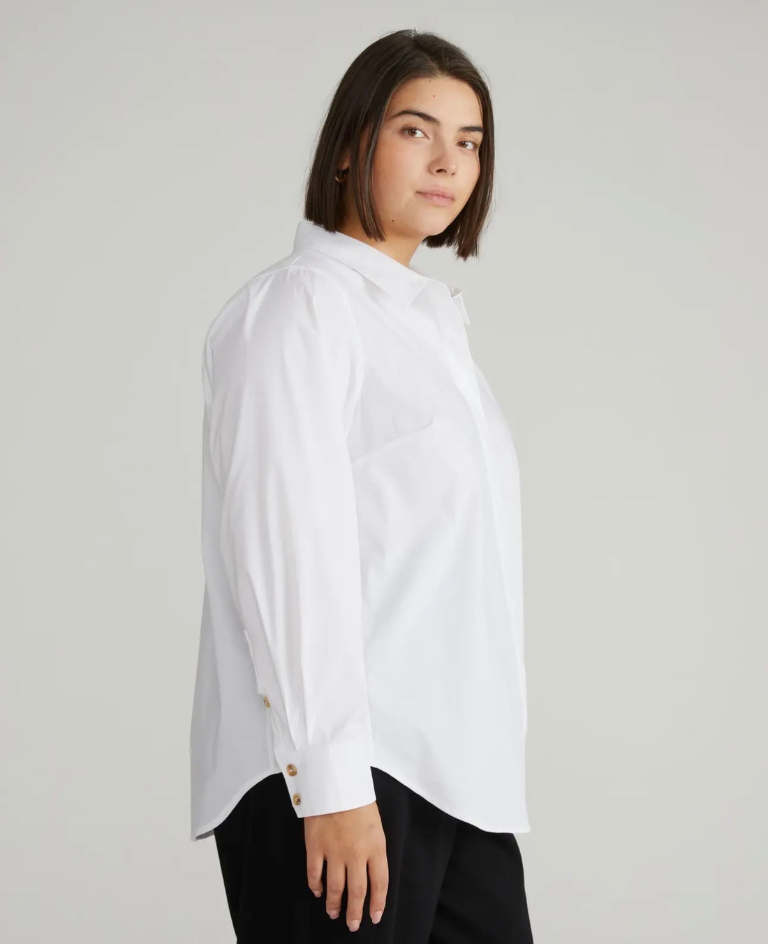Elbe Stretch Poplin Shirt Classic Fit-White - The Shoppes at Coldwater