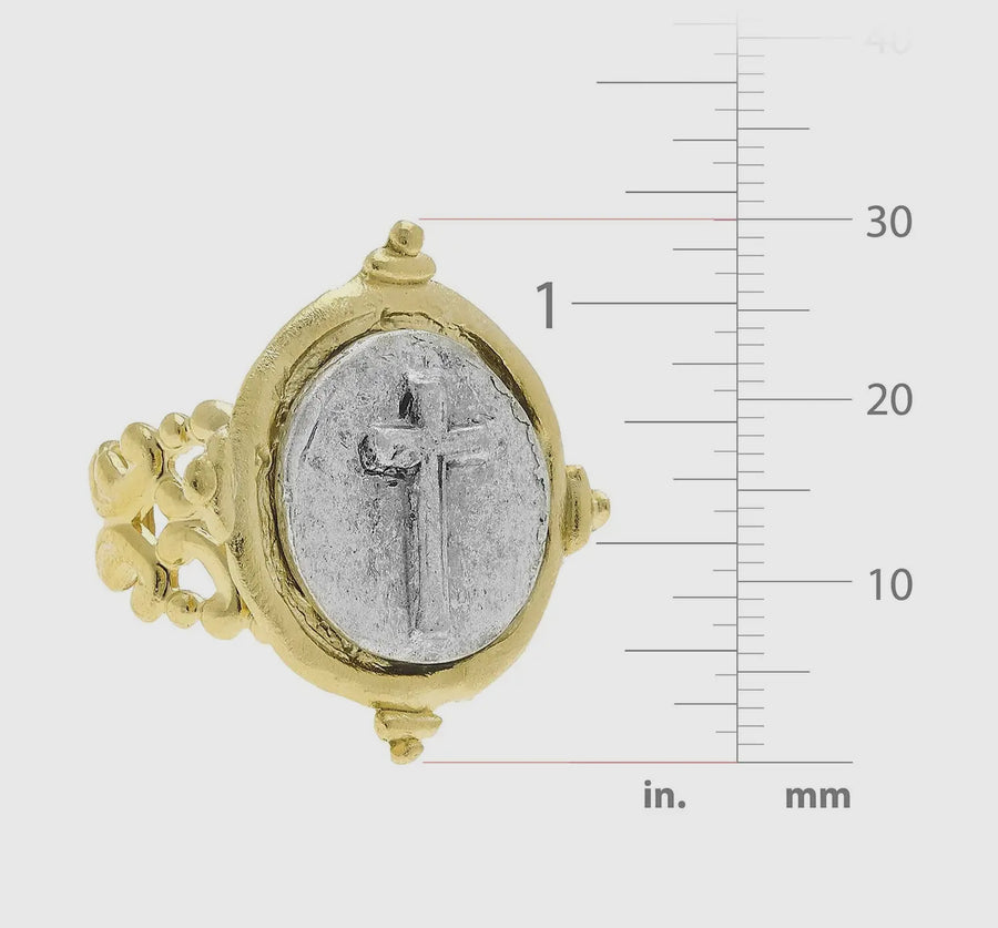 Susan Shaw | Two Tone Cross Adjustable Ring