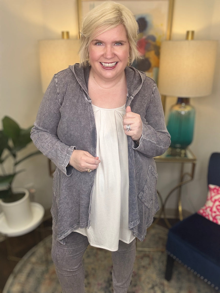 Jess & Jane Cascade of Feelings Cardi-Faded Silver