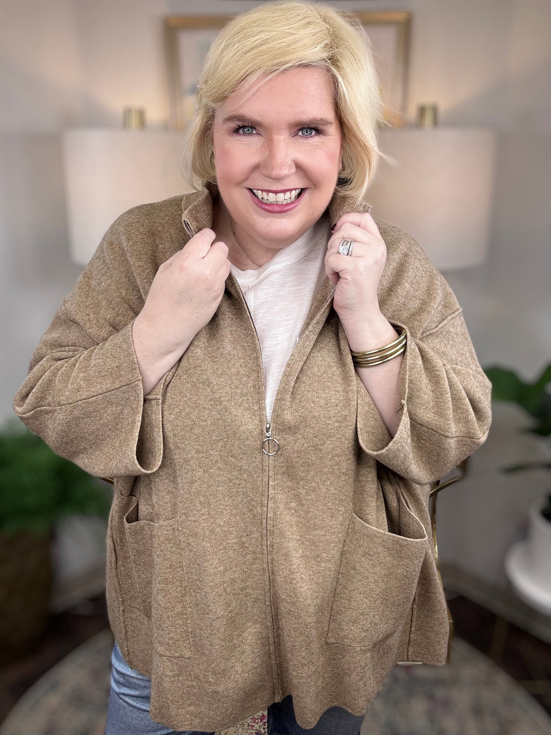 Coco & Carmen | Heavenly Luxe Zip Cardigan