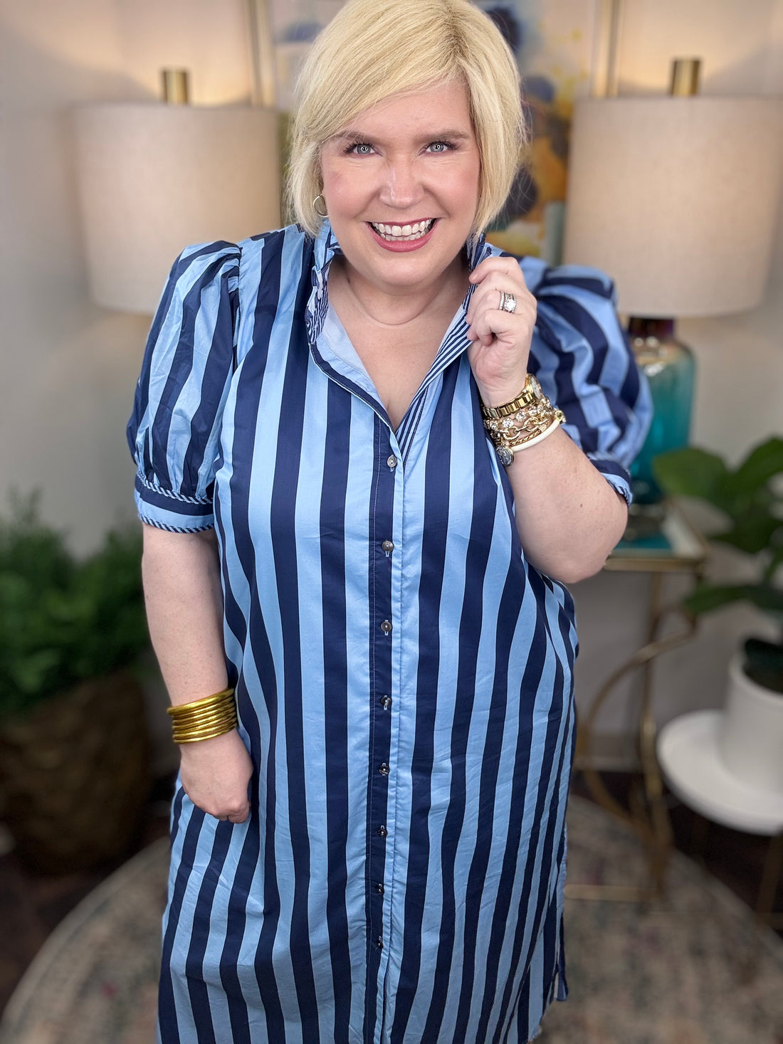 Take It To Heart Curvy Dress-Navy
