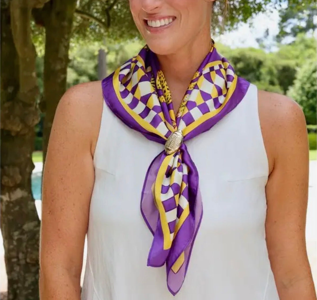 Caroline Hill | Hollis Scarf-Purple/Gold