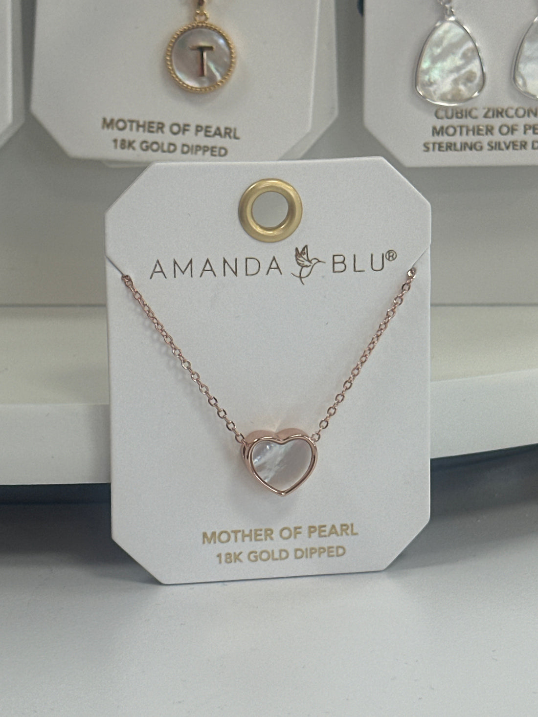 Rose Gold Heart Mother of Pearl Necklace