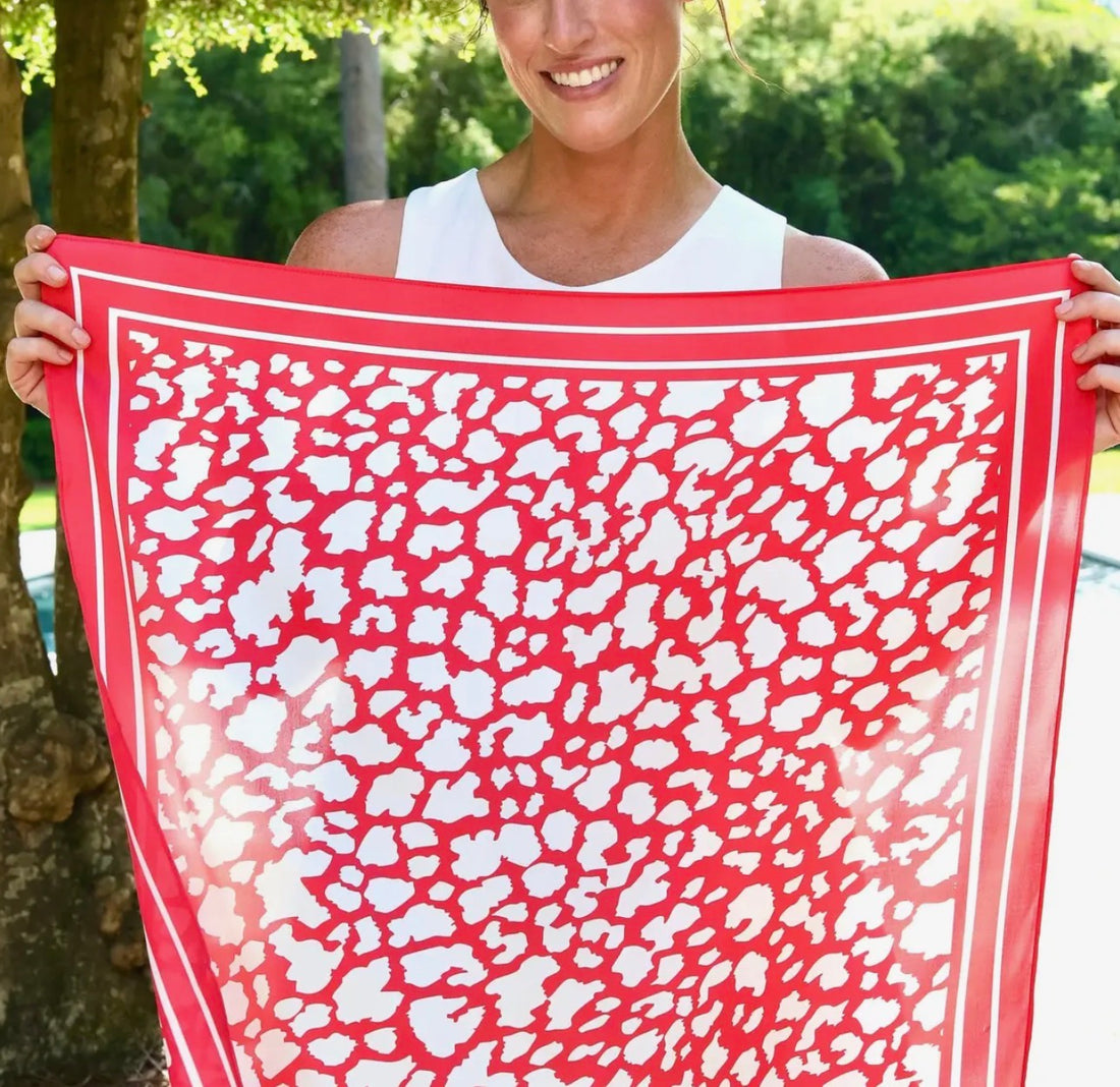 Caroline Hill | Lawson Leopard Scarf-Red