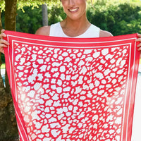 Caroline Hill | Lawson Leopard Scarf-Red