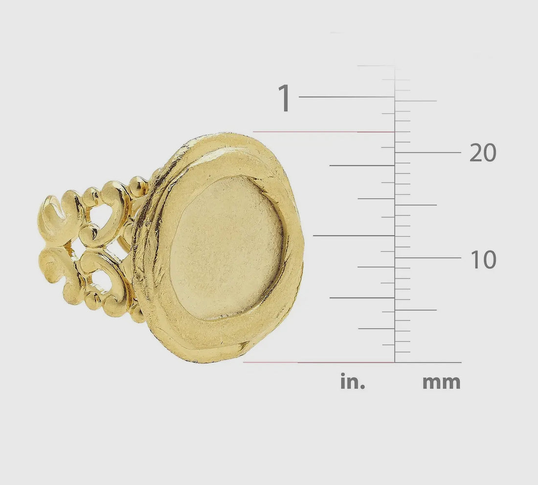 Susan Shaw Gold Adjustable Ring-Circle