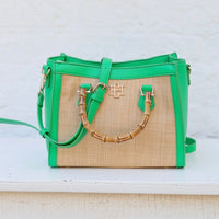 Caroline Hill | Kennedy Tote-Natural Kelly Green