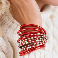 BuDhaGirl | Crimson All Weather Bangles® (Set of 3) - Serenity Prayer