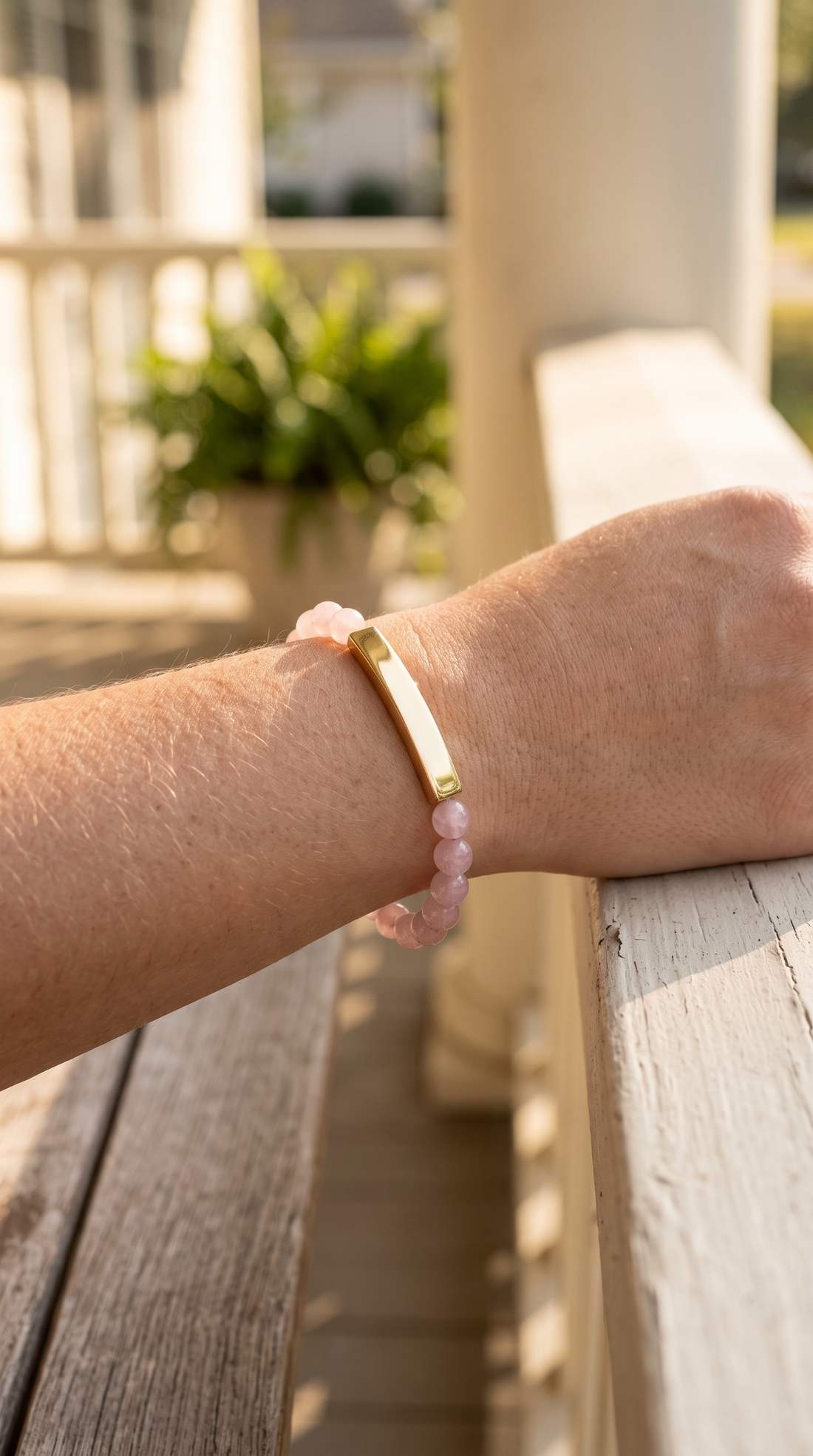 Cape Diablo Breast Cancer Awareness bracelet made with Rose Quartz
