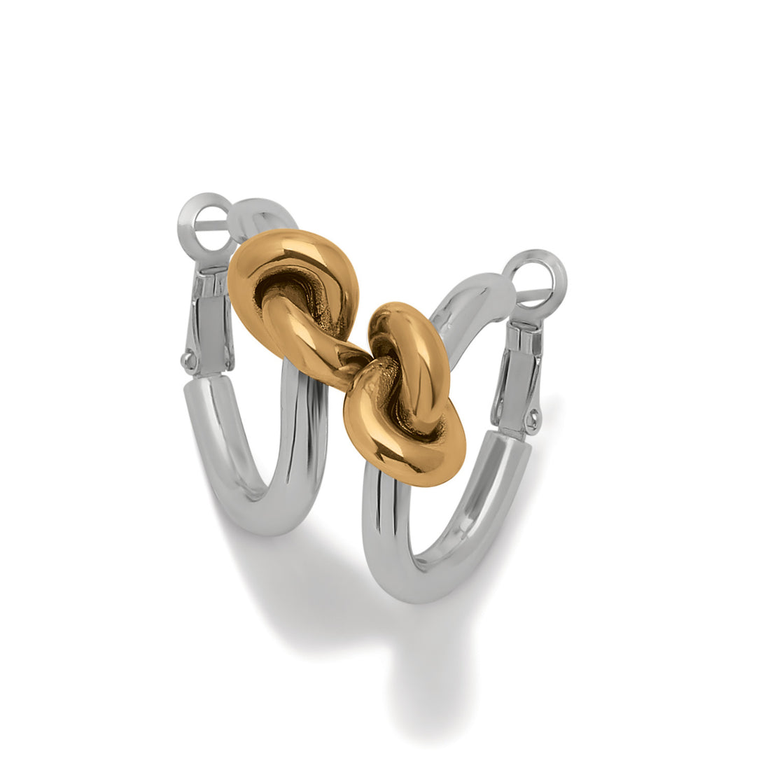 Brighton | Interlok Single Knot Hoop Earrings- Two Tone