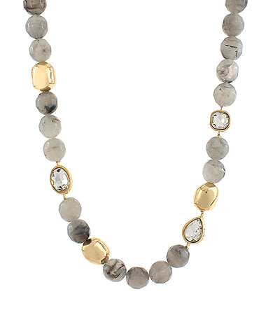 Beaded Necklace with Crystals-2 Colors!