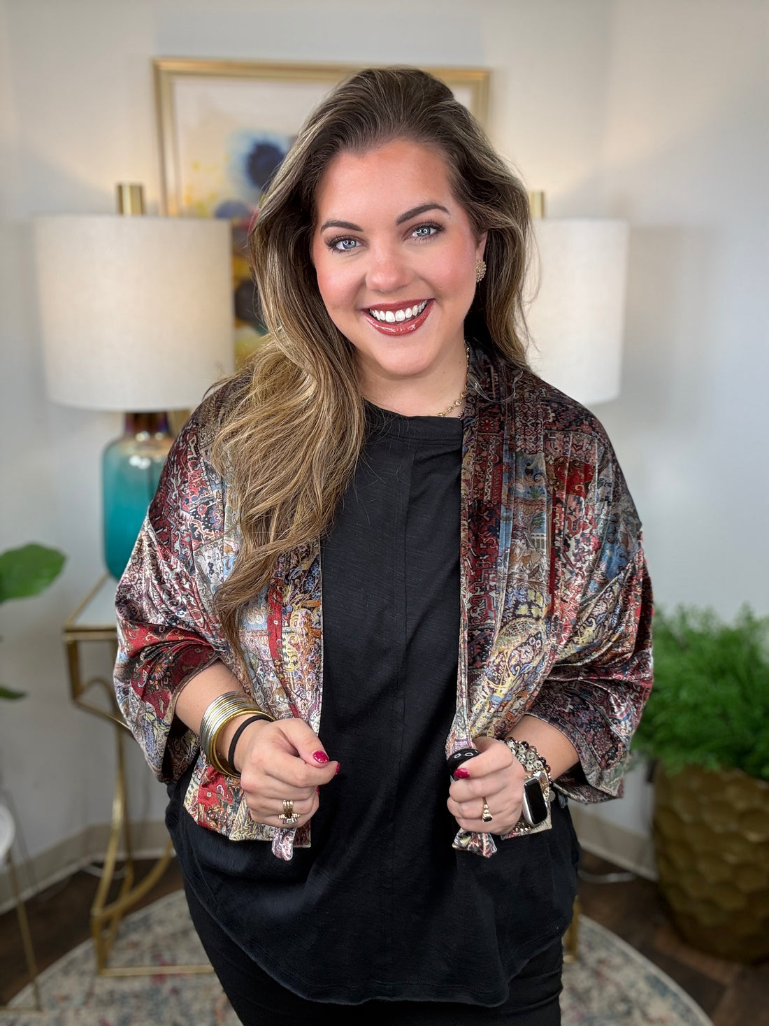 Shannon Passero | Effie Velvet Topper-Persian Print