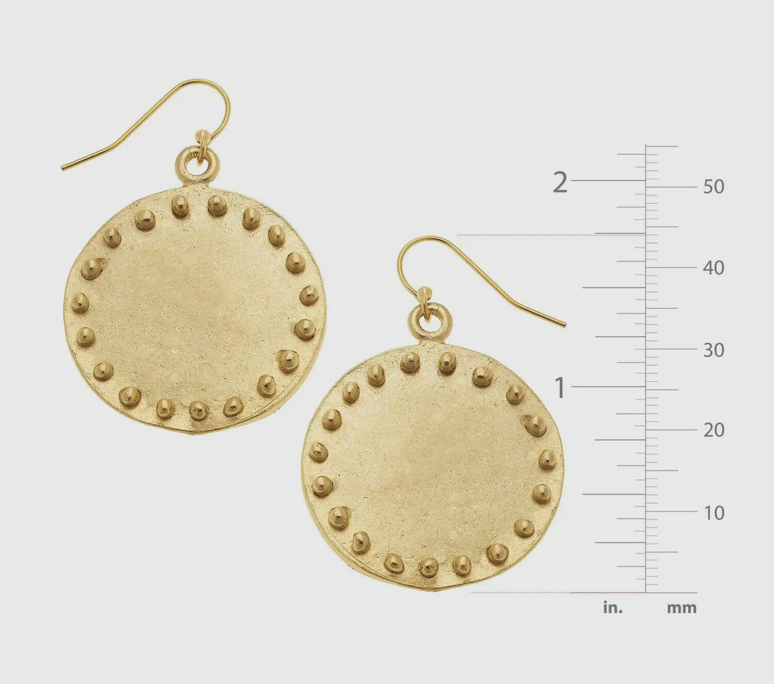 Susan Shaw Large Circle with Dots Earrings