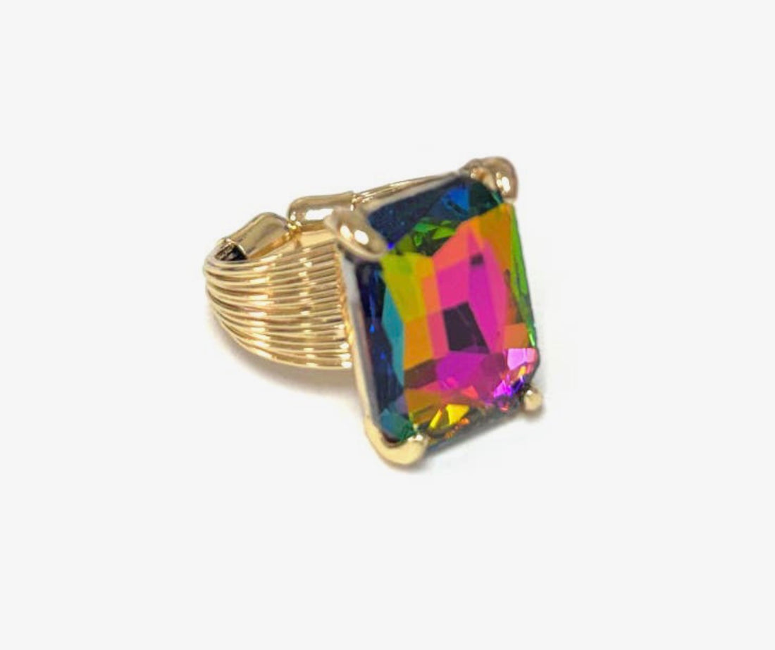 Rectangle Sparkle Ring
