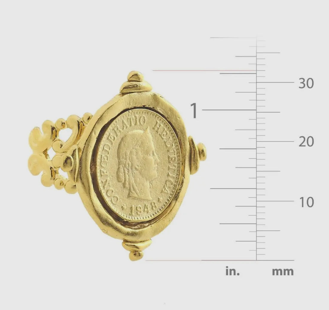 Susan Shaw | Gold Coin Adjustable Ring