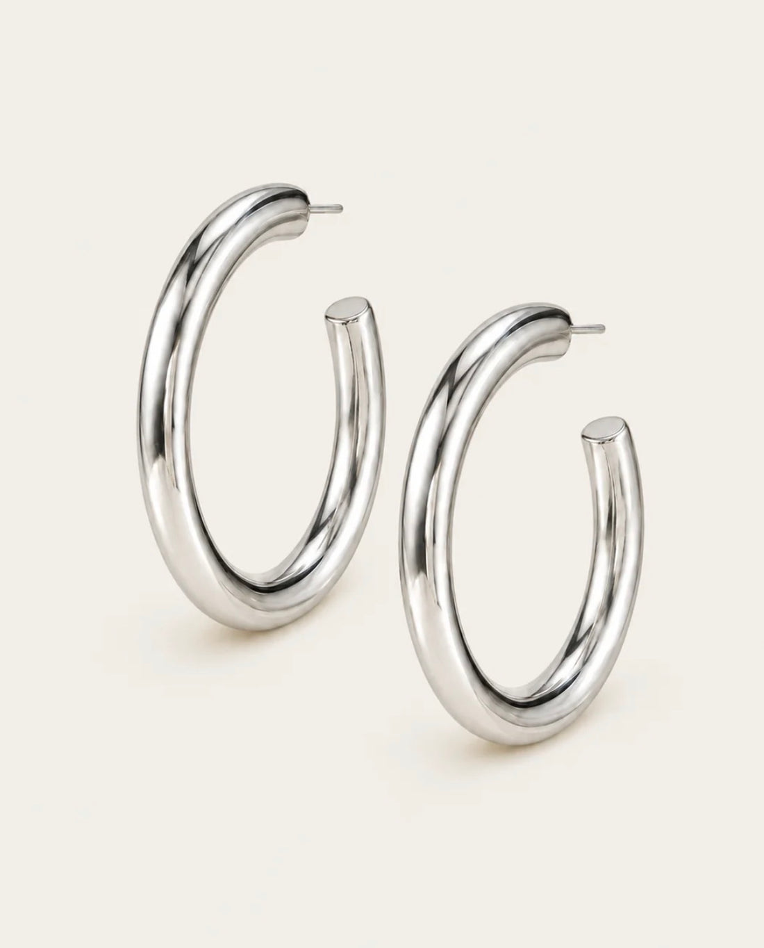 Natalie Wood | Just Dance Hoop Earrings-Silver