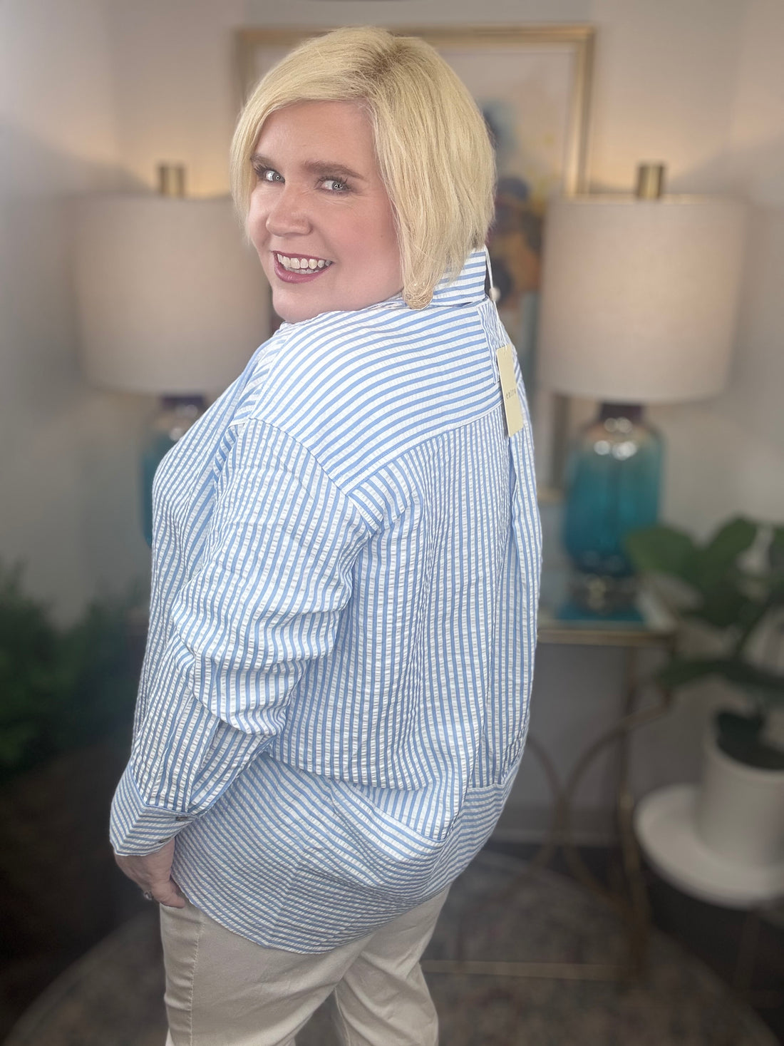 Momma Said Curvy Top-Blue