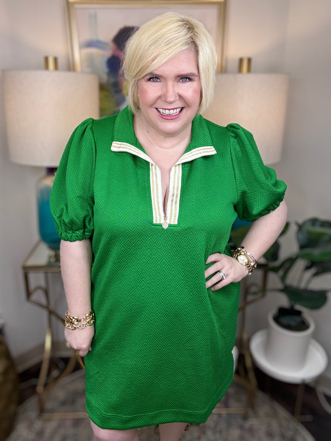 Mary Square Andie Dress-Green - The Shoppes at Coldwater