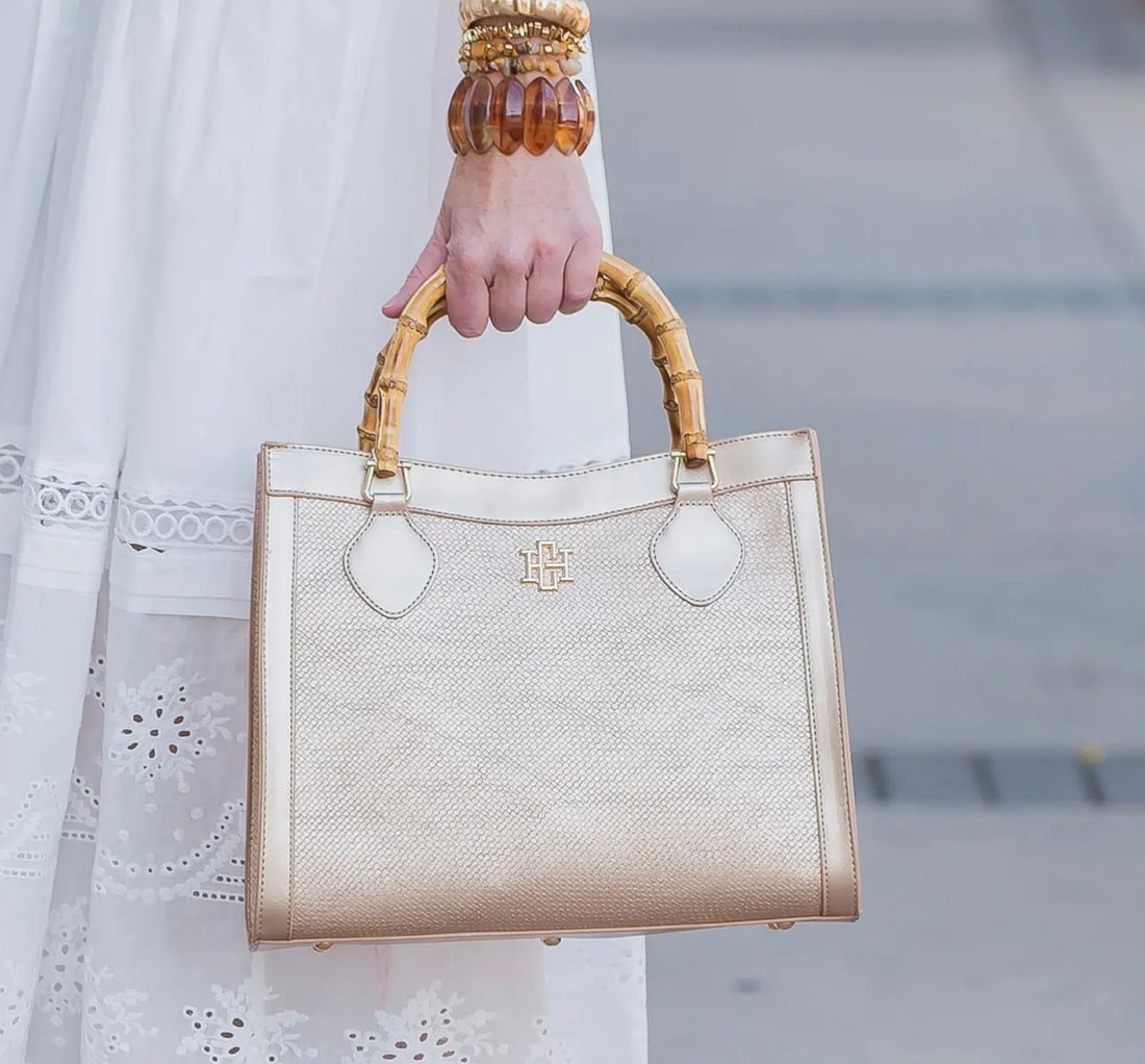 Caroline Hill | Palmer Tote-Woven Gold