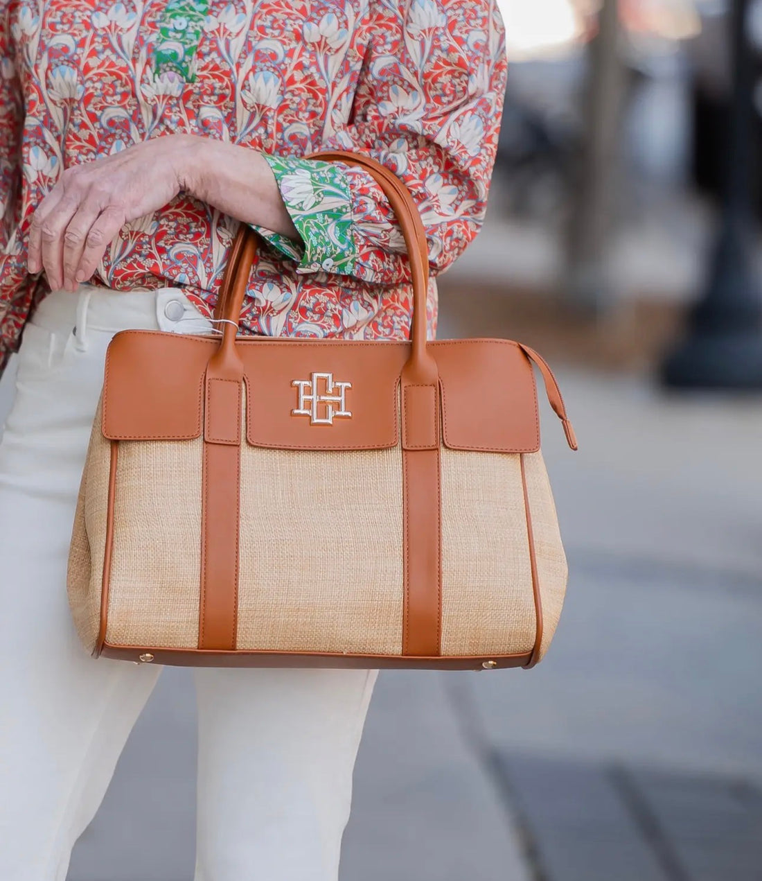 Caroline Hill | Augusta Handbag-Natural Saddle