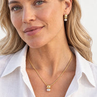 Natalie Wood | Midnight Tide Pendant Necklace-Gold/Pearl