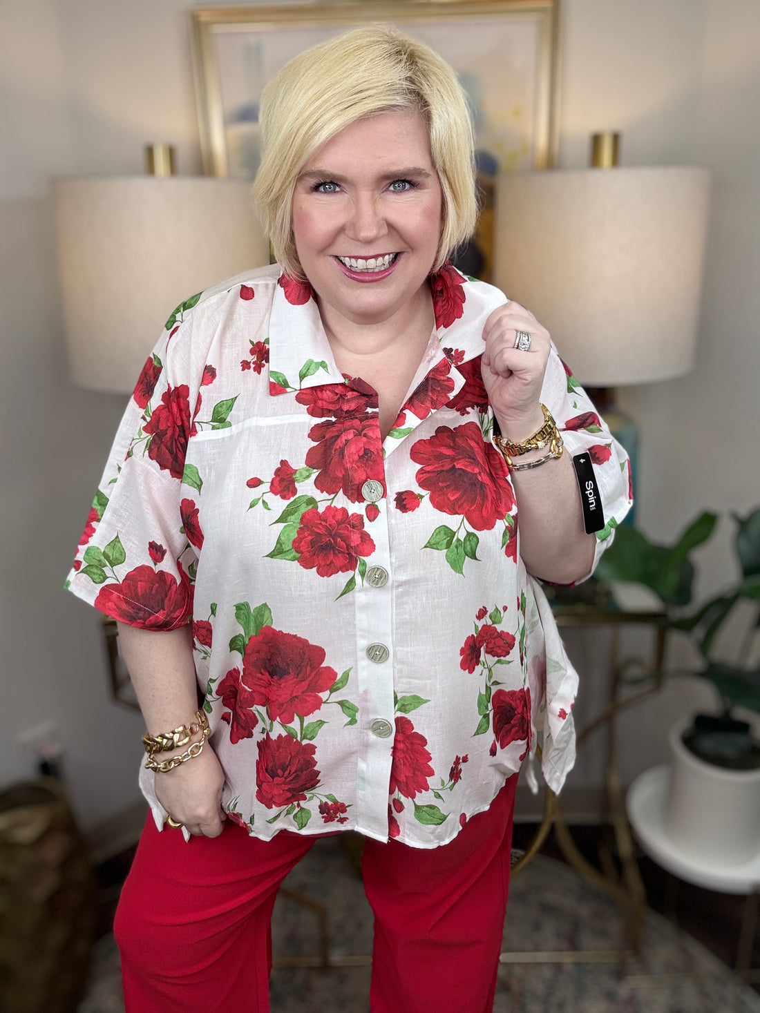 Coming Up Roses Curvy Jacket - The Shoppes at Coldwater