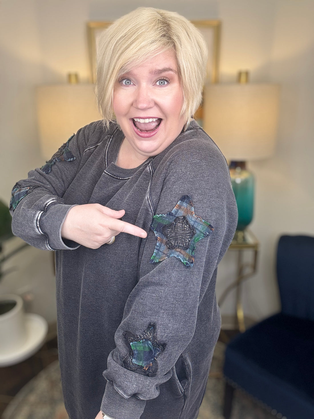 Stargazing Curvy Sweatshirt Dress