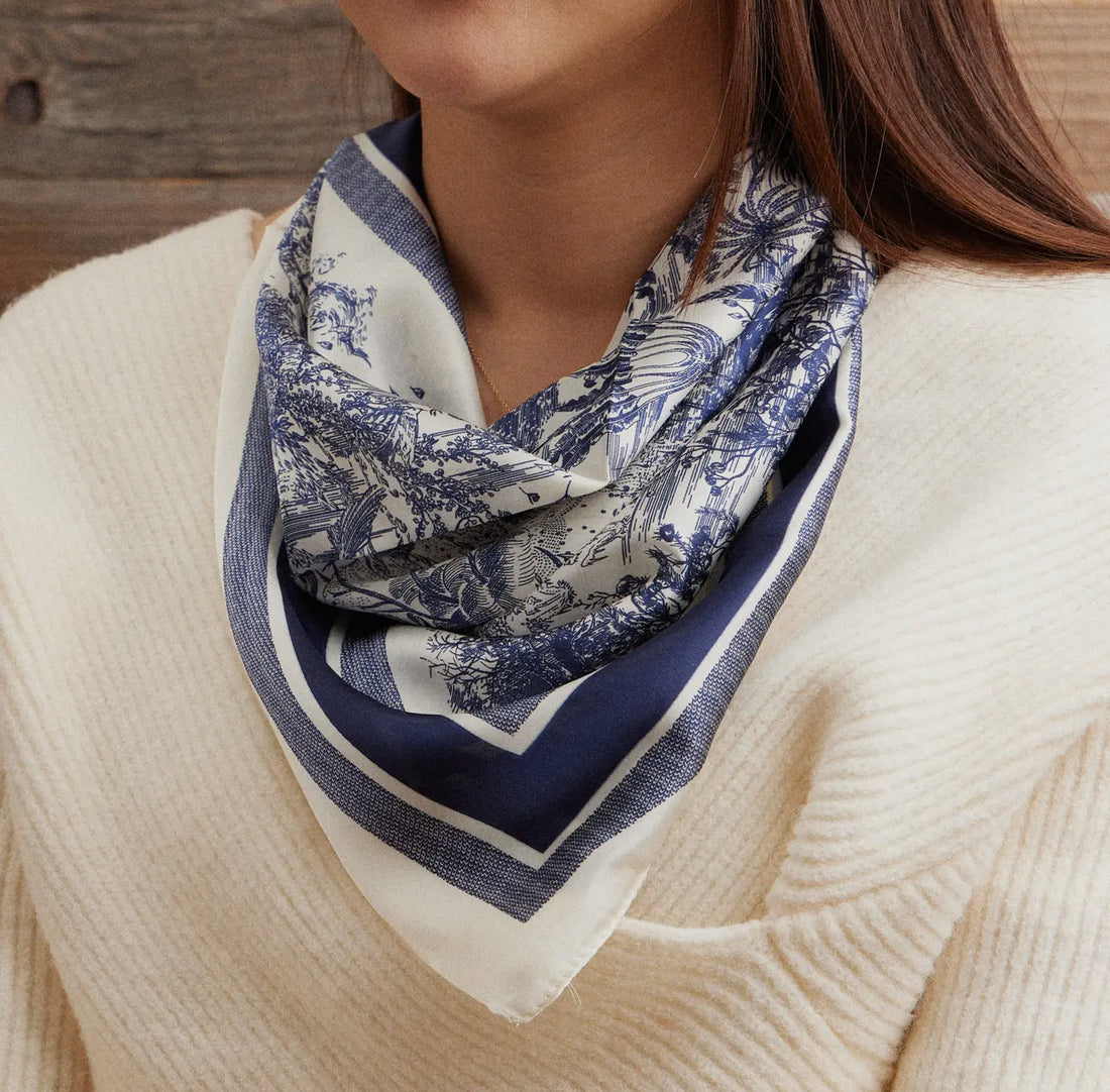 Elegant Toile Print Scarf