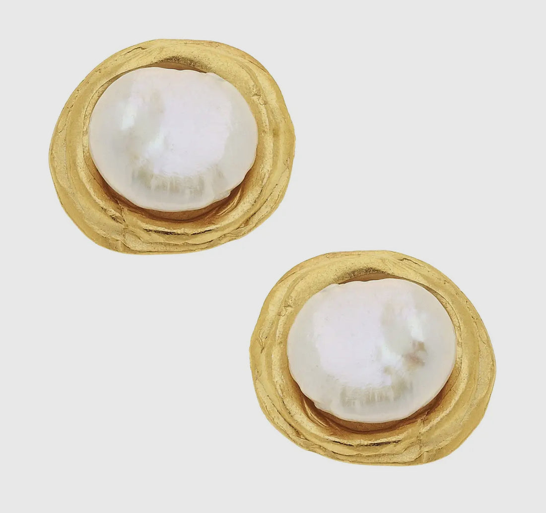 Susan Shaw Gold Pierced Earrings