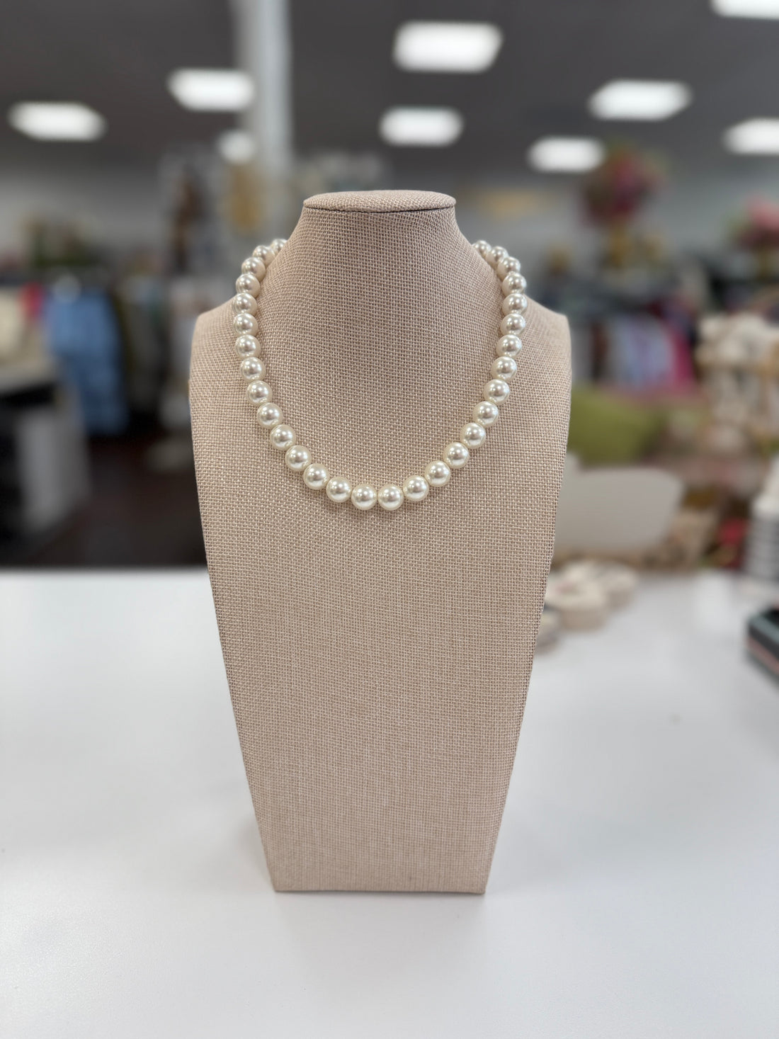 Taking A Turn Necklace-Pearl