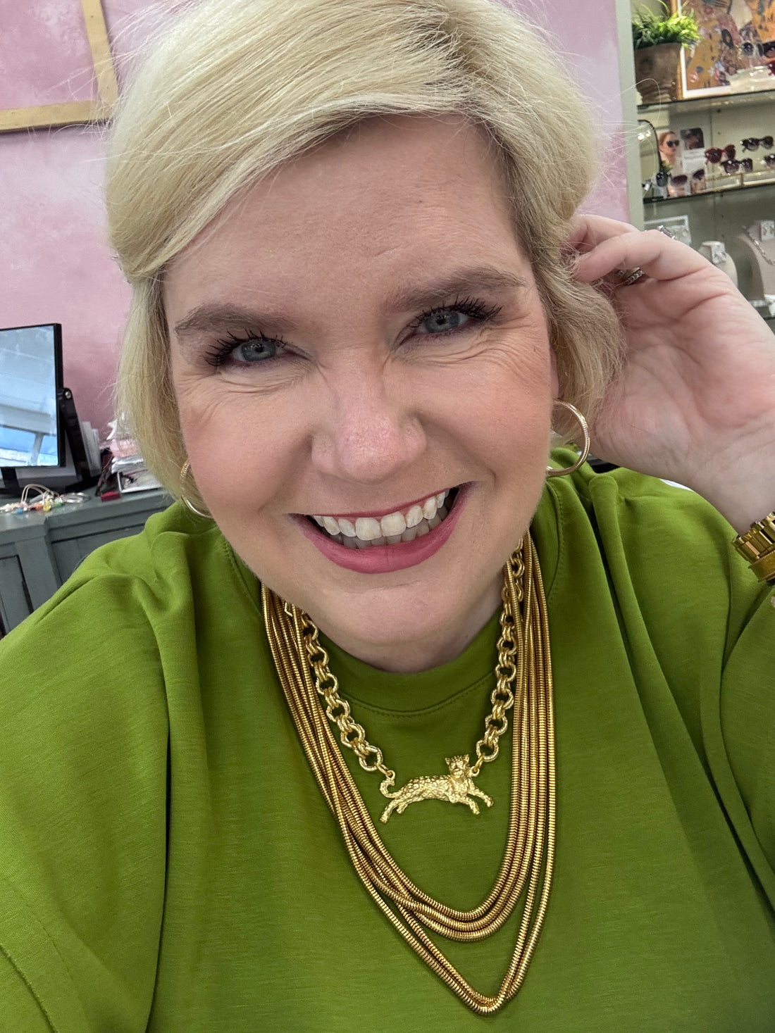 Susan Shaw | Gold Leopard Chain Necklace