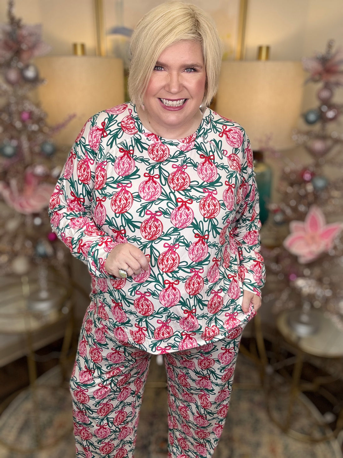 Mary Square Pajamas-Sleigh All Day