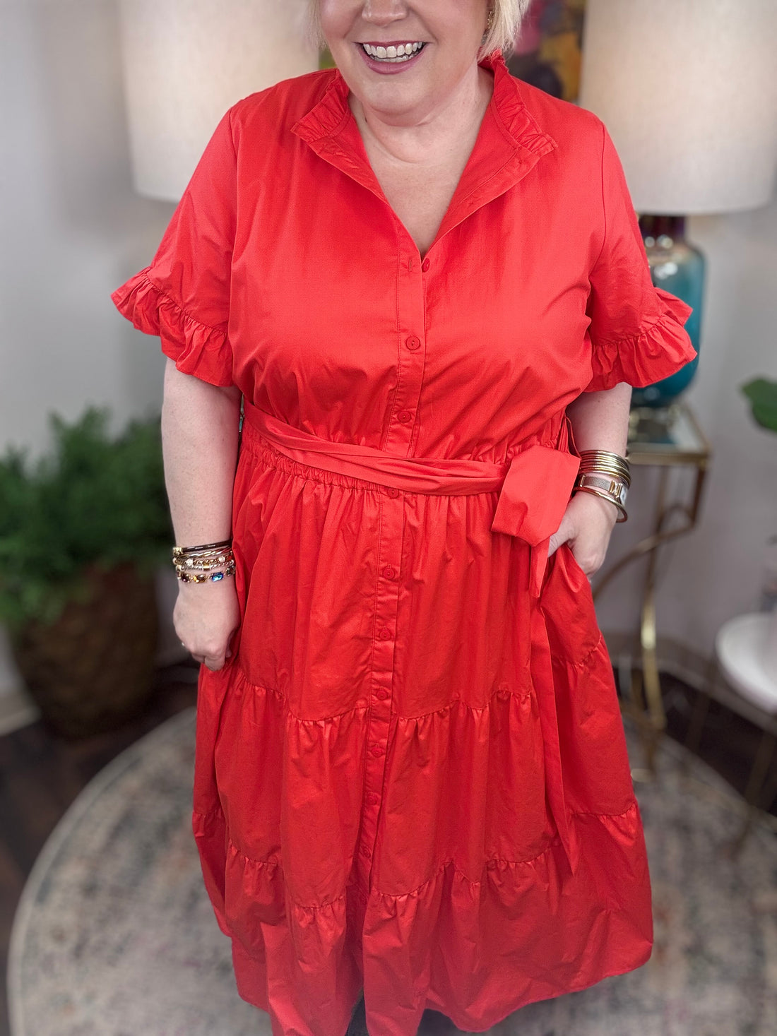 Lady In Red Curvy Dress