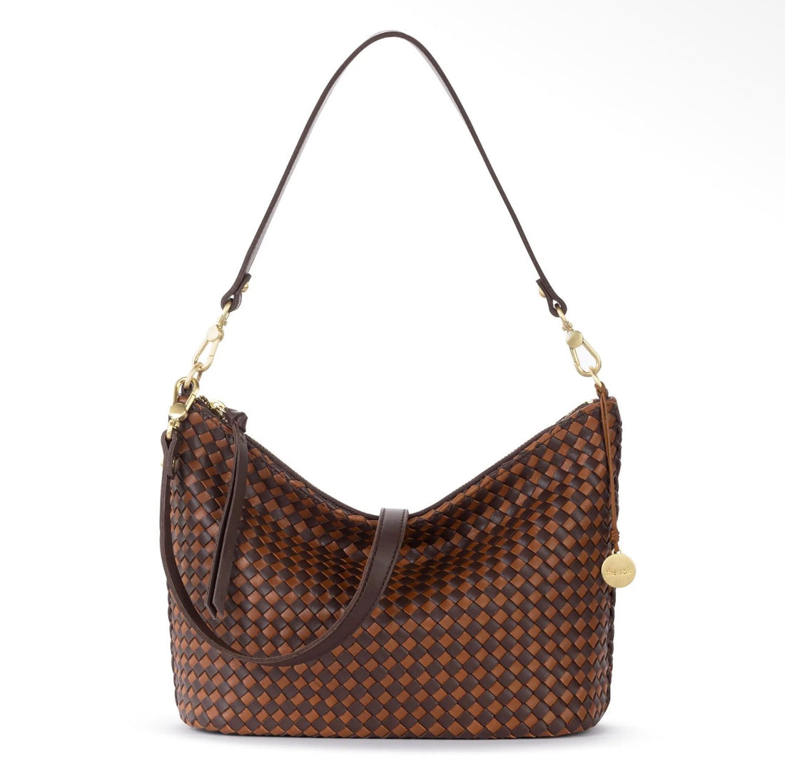The Sak | Juniper Small Hobo Woven-Mahogany Cognac Woven