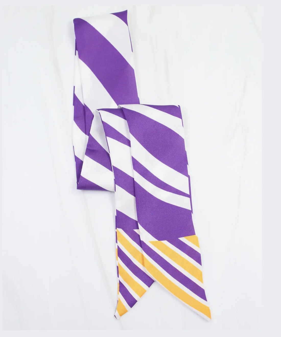 Caroline Hill | Harper Striped Skinny Scarf-Purple/Gold