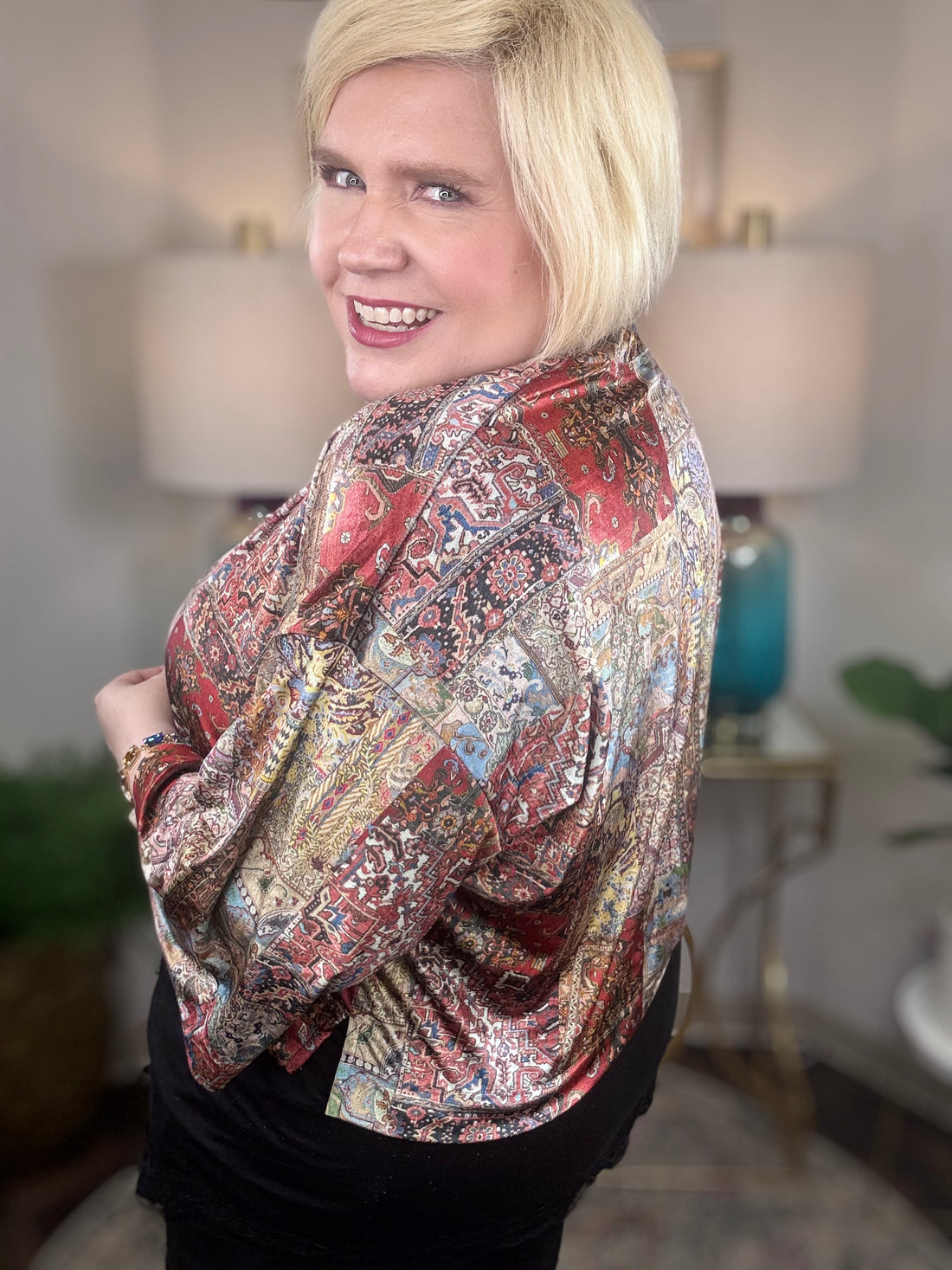 Shannon Passero | Effie Velvet Topper-Persian Print