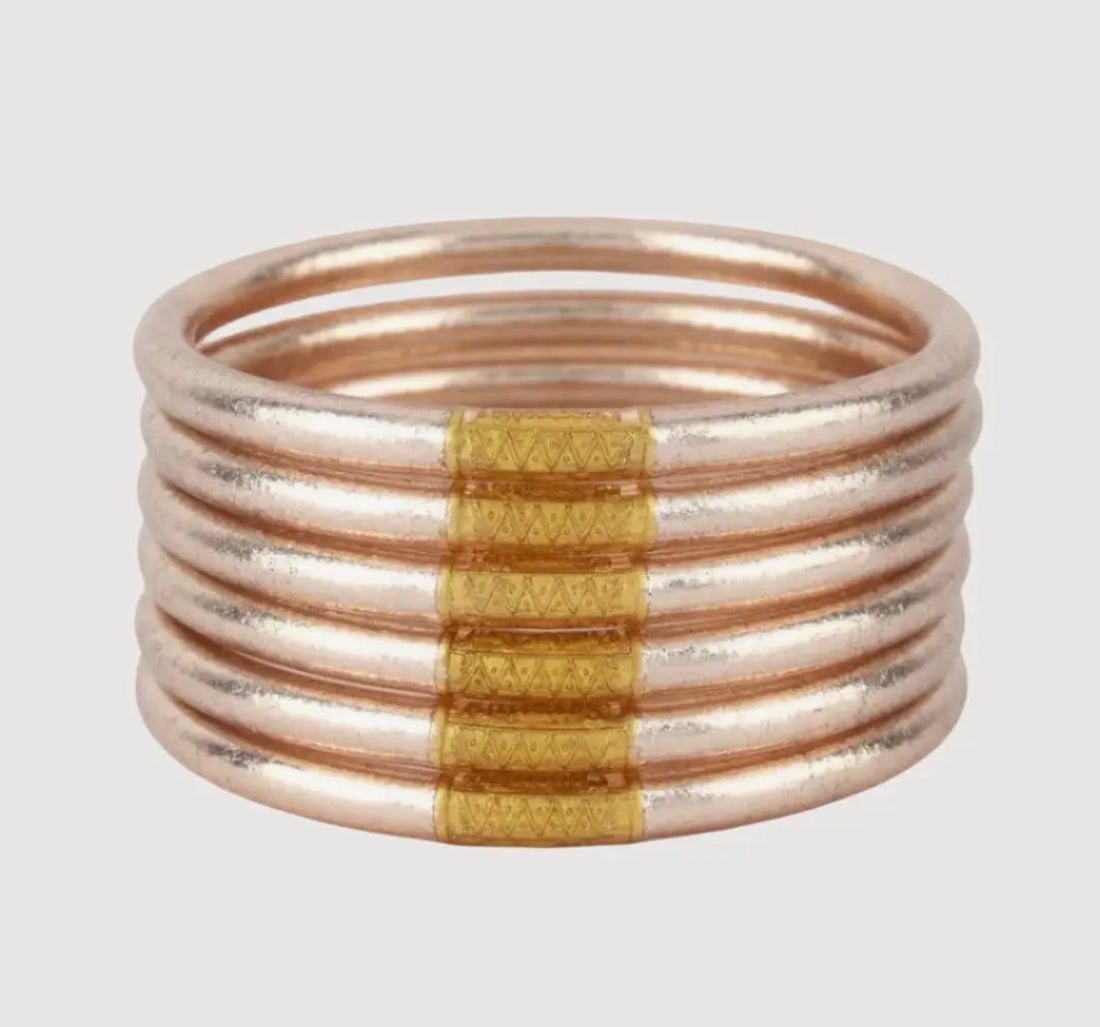 BuDhaGirl | Champagne All Weather Bracelets- Set of 6- Serenity Prayer